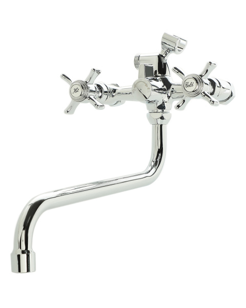 Смеситель для ванны двухвентильный универсальный с душевым набором Agger Retro-X A1722200 хром